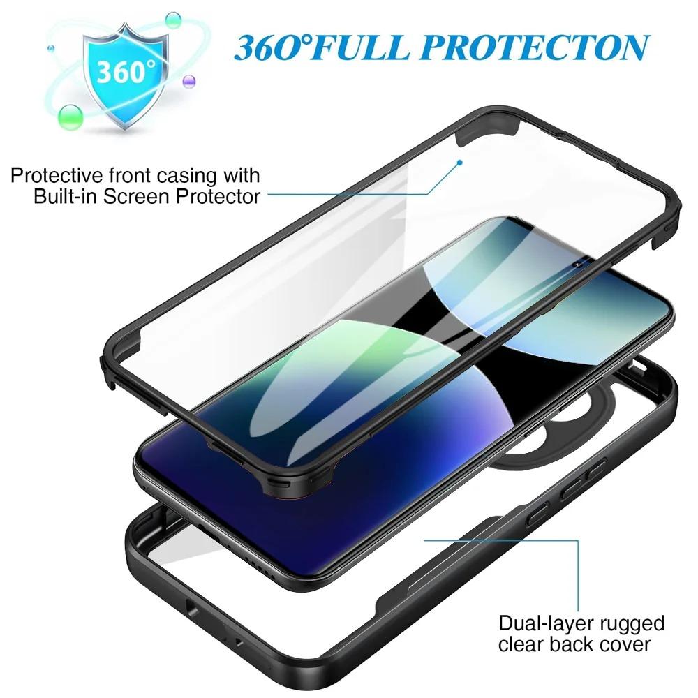 Front Back Double Protection Cover For Xiaomi Redmi Note 14 Pro Plus 11S 10S 9S 9A 9C 9T 13 Pro Plus 5G 4G Full Body Clear Case