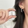 PONYKISS  Sterling Silver 18K Gold Square Hoop Earrings for Women Classic Geometric Fine  Personality Accessories