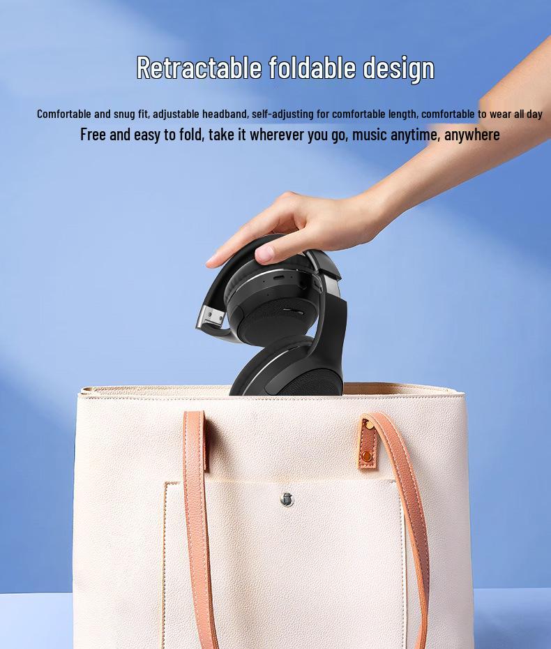 Bluetooth Headset: Foldable, Retractable, Stereo, Heavy Bass, Head-mounted Wireless Earbuds