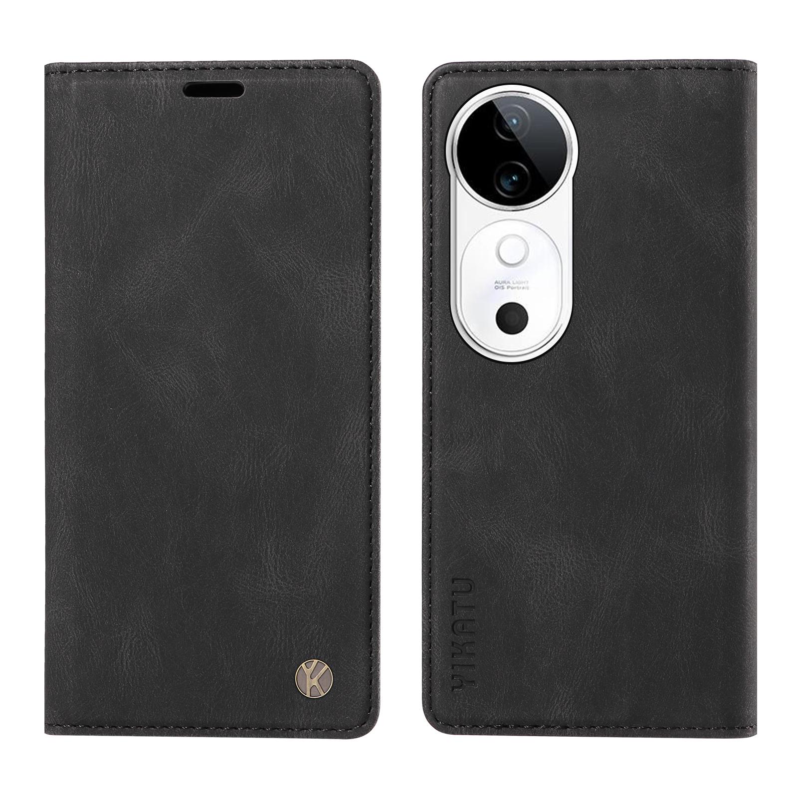 

YIKATU YK-004 For vivo S19 5G/V40 5G Case Skin-Touch PU Leather Phone Cover Black