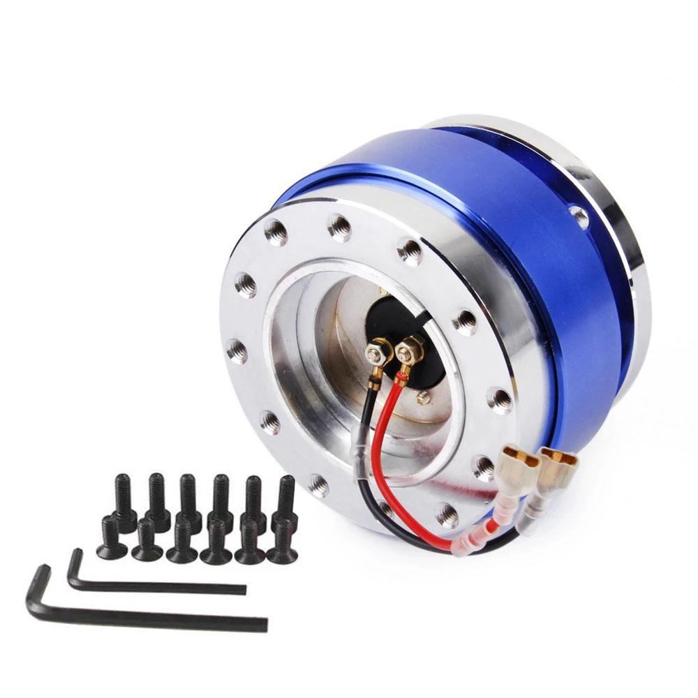 Universal Racing Steering Wheel 6 Hole Aluminum Car Quick Release Steering Wheel Snap Off Hub Adapter Boss Kit Car Accessories