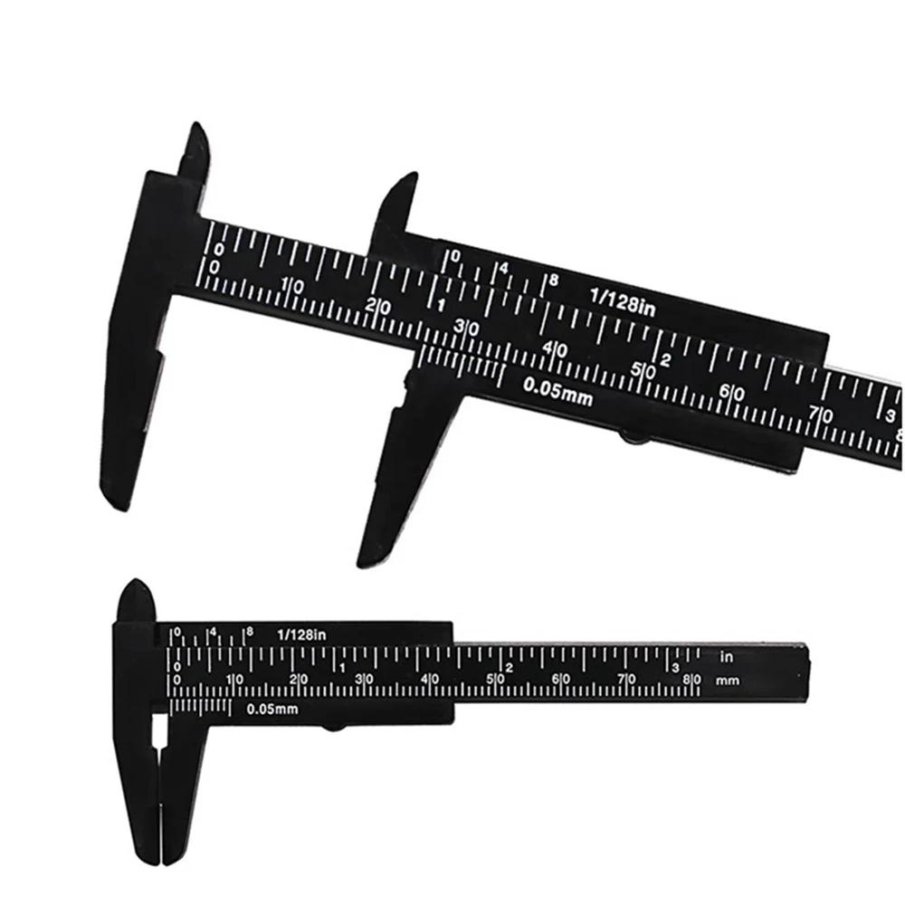 80mm Sliding Vernier Calipers Mini Plastic Gauge Measure Tool Double Scale Ruler Micrometer Hand Tool For School Children Supply