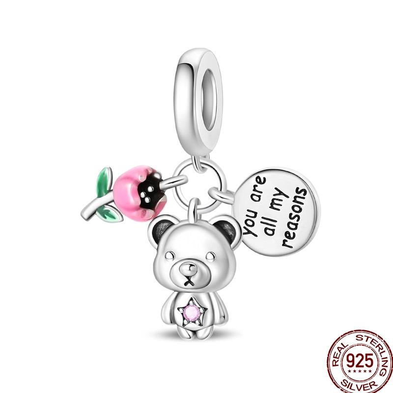 Original Charms Copper Poker Kitty Charms Bead Heart Marry Pave Zircon Fit 3Mm Bangle Bracelet Jewelry Gifts Making