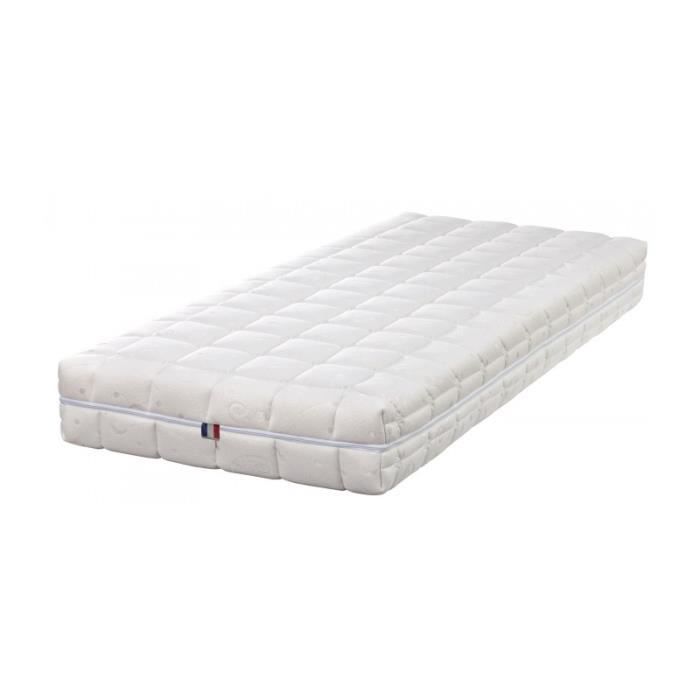 Natural Matelas Latex Naturel 80 Kg/m3 - DEHOUSSABLE - Hauteur 21 cm - Soutien Souple - Compatible literies électriques (90x200)