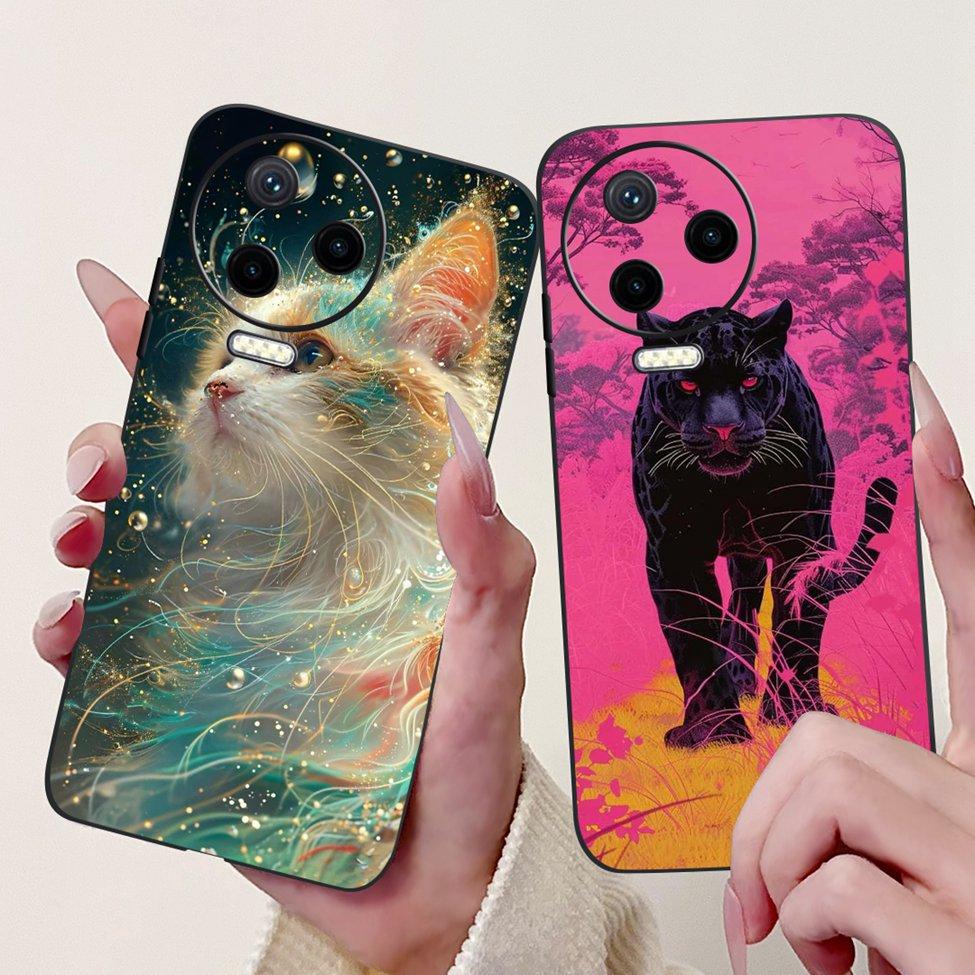 For Infinix Note 12 Pro 4G Case X676B Silicone Cute Cat Fashion Flowers Painted Cover For Inifnix Note 12 Pro Phone Case Bumper