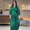2024 Women's European & American V-Neck Bohemian Slimming Long Dress