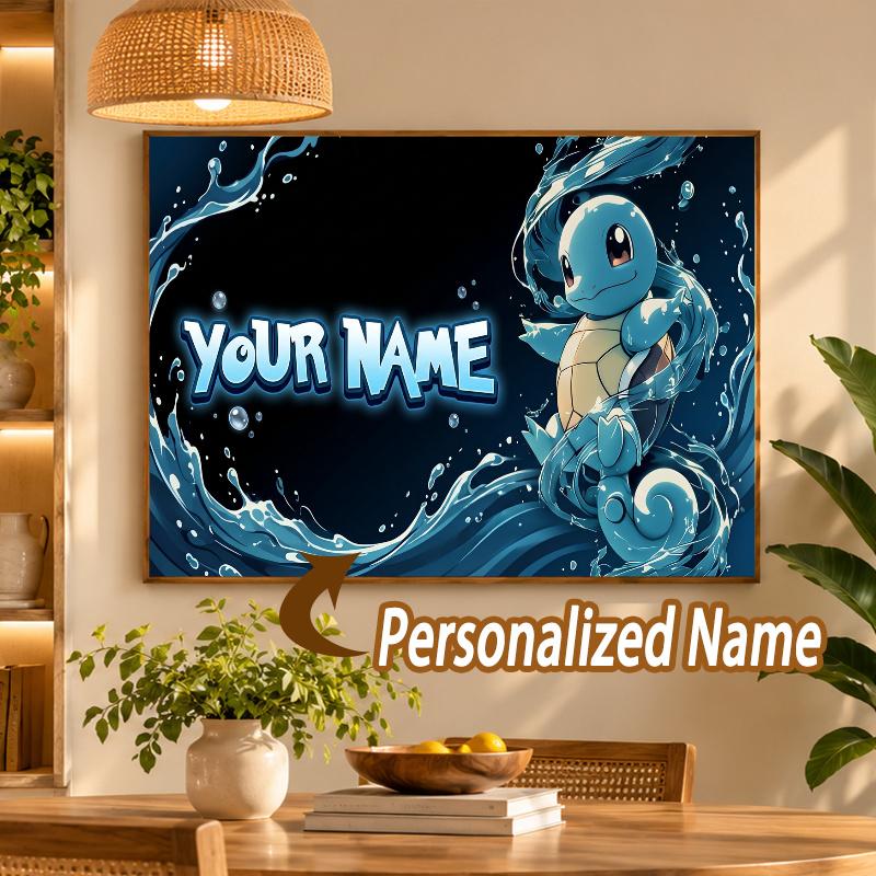 Squirtle Custom Name Diamond Painting Personalized 5D Full Drill DIY Diamond Art Home Decor