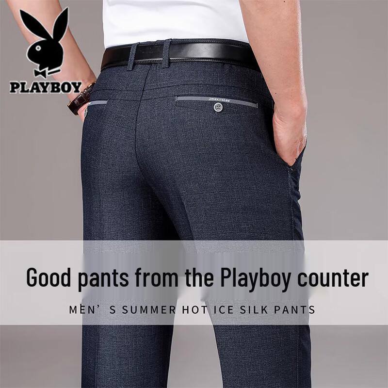 

Playboy Men s Summer Thin Straight-Leg Casual Pants 31