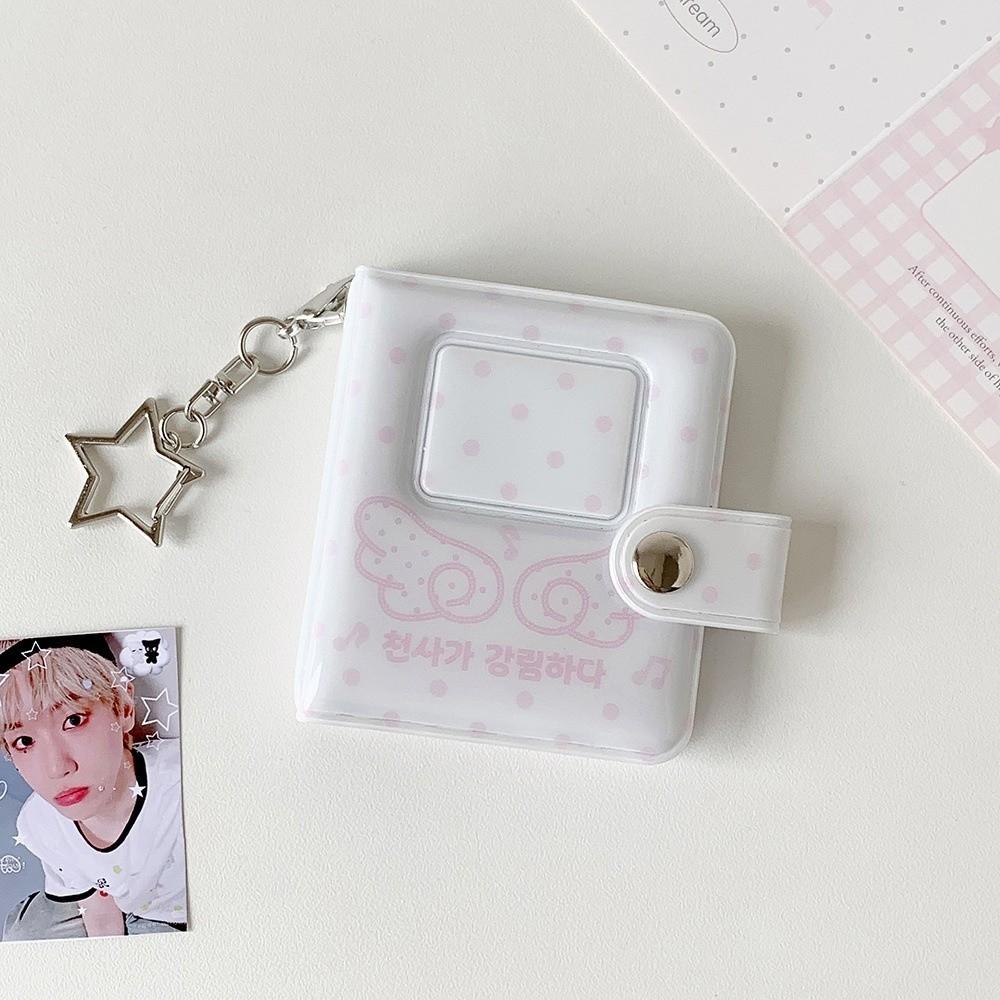 2-Inch Mini Photo Album Angel Wings Card Storage Book Kawaii Photo Card Holder  Bag Decoration