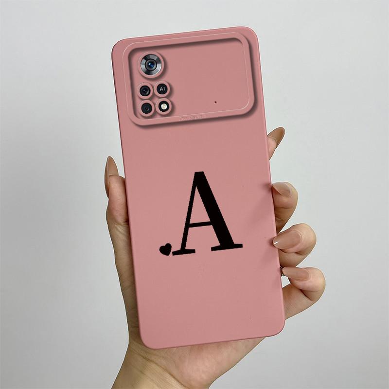 For Xiaomi Poco X4 Pro 5G Case Poco X4 Pro 5G Cover 2201116PG Cute Initial Letters Phone Case Poco X4 Pro Shockproof Back Cover