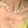 Round Shell Fringed Necklace Fashion Holiday Style Versatile Collarbone Chain Niche Light Luxury High-end Jewelry Women