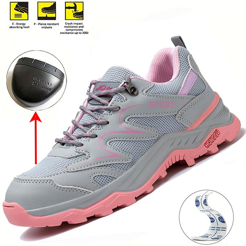 Women'S Protective Work Boots With Steel Toe - Lightweight Construction Safety Sneakers | Anti-Smash & Anti-Puncture Technology