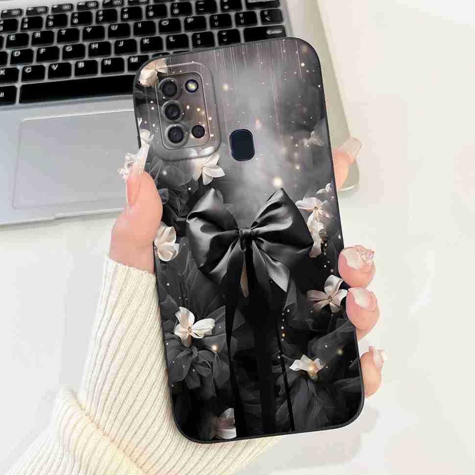 For Samsung Galaxy A21s SM-A217F Case Fashion Love Bow Cute Rabbit Soft Silicone Cover For Samsung A21s A 21S 6.5" Phone Cases