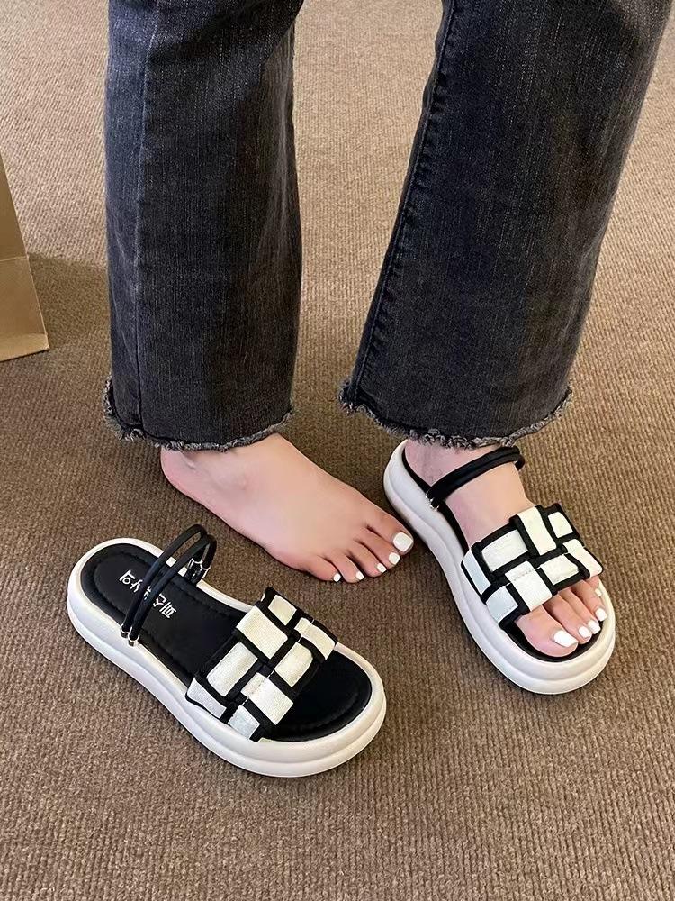 Thick-soled Sandals Summer Shoes Fairy-like Style Versatile Flip-flops