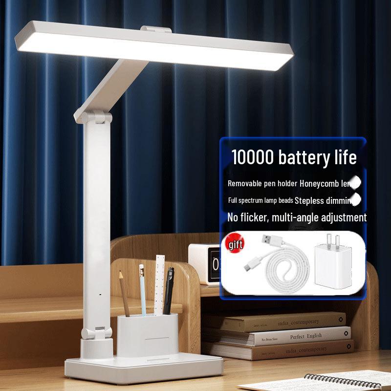 Smart Rechargeable Desk Lamp with Eye Protection and Clock for Students