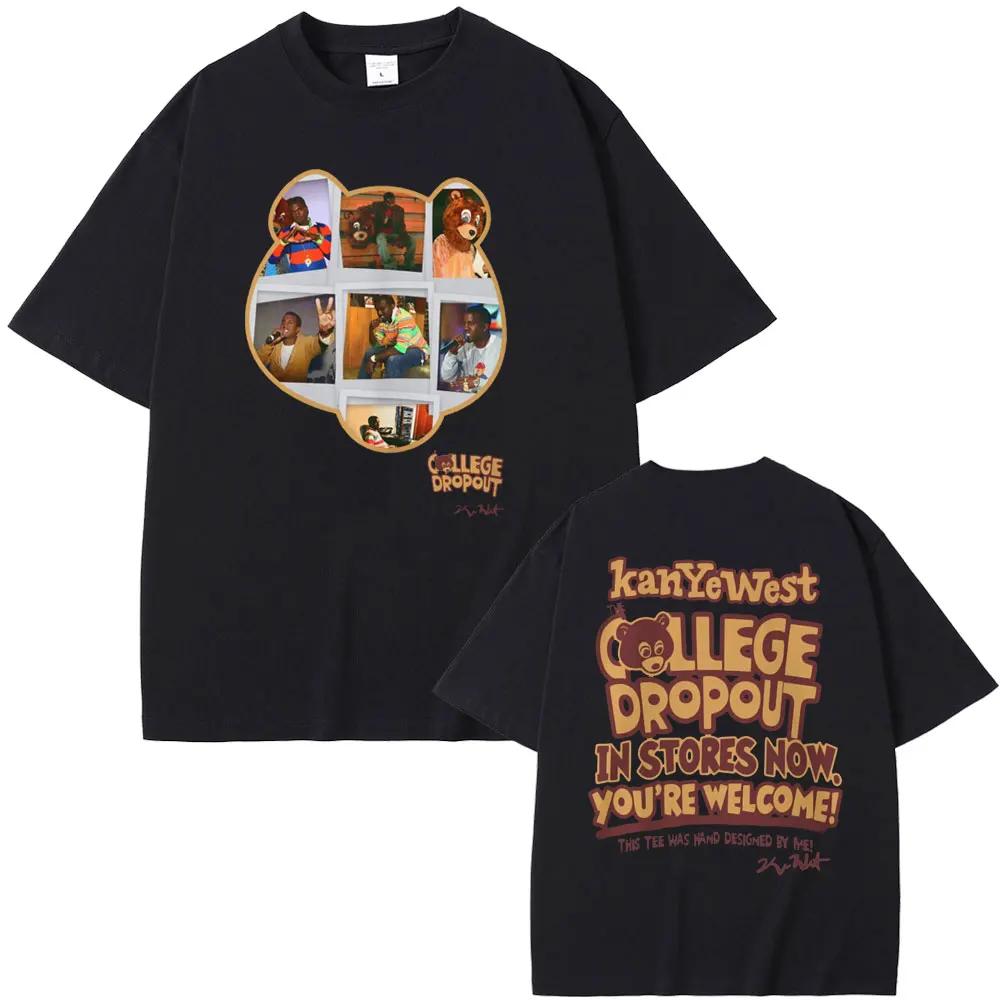 Best Famous Kanye West The College Dropout Graphics Tshirt Men Women's Hip Hop Rap Vintage T-shirts Male Casual Oversize T Shirt