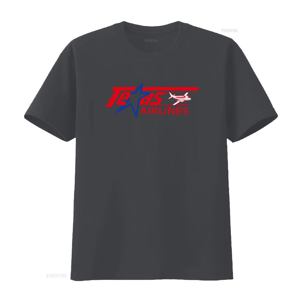 Texas Airlines Retro Vintage T Shirt for USA International Airport Design vintage Washed designer clothes homme Soft Stretched