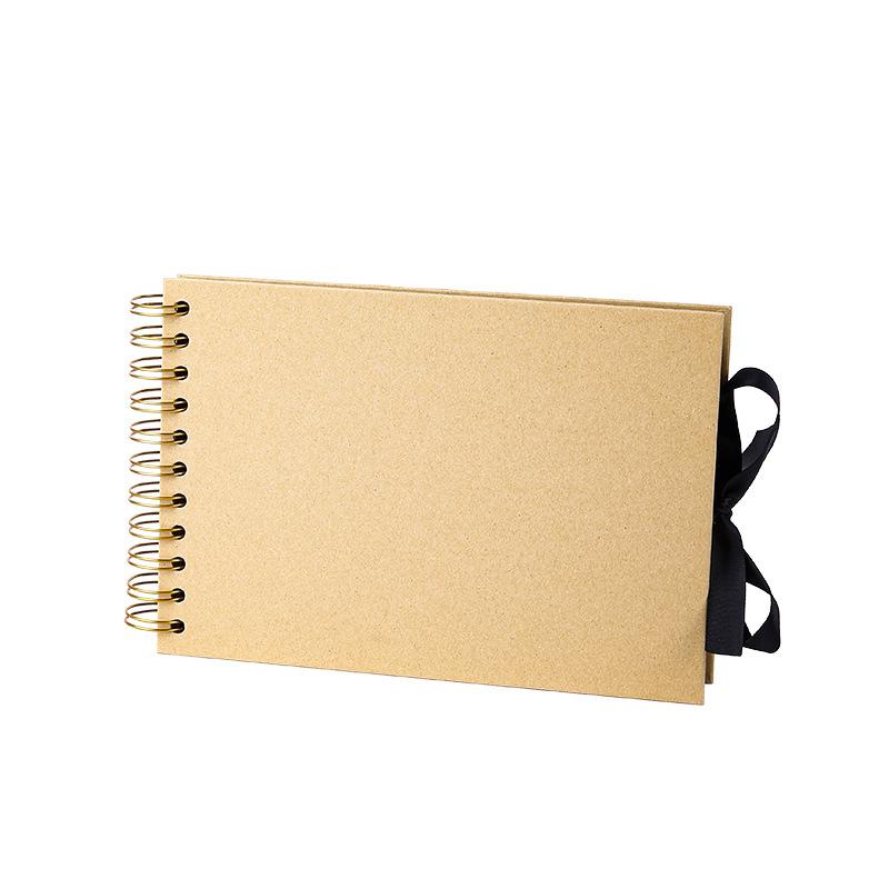 Bow Ribbon A5 Scrapbook DIY Spiral Album Hot Cross Border with Black Cardboard Inserts