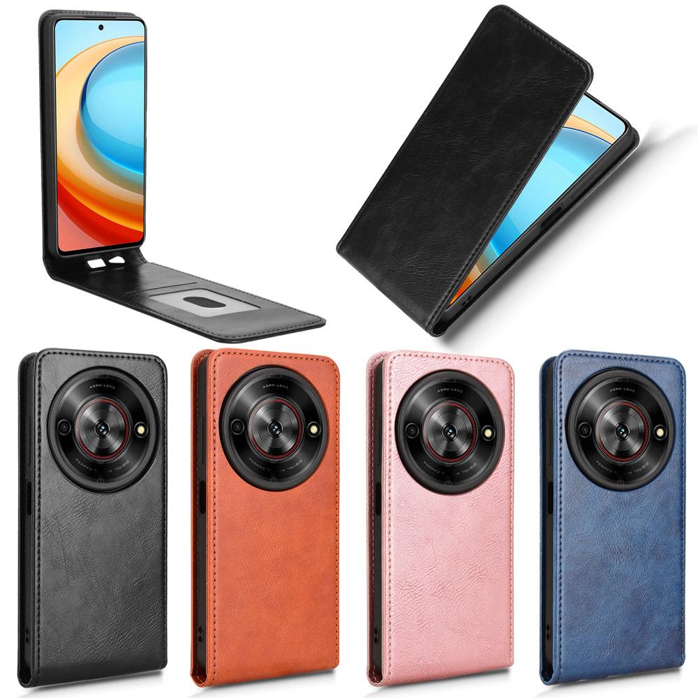 Leather Flip Cases For ZTE Blade A75 5G / Nubia Focus / Nubia Calf Up And Down Flip Cover PU Leather Durable Protective Cover