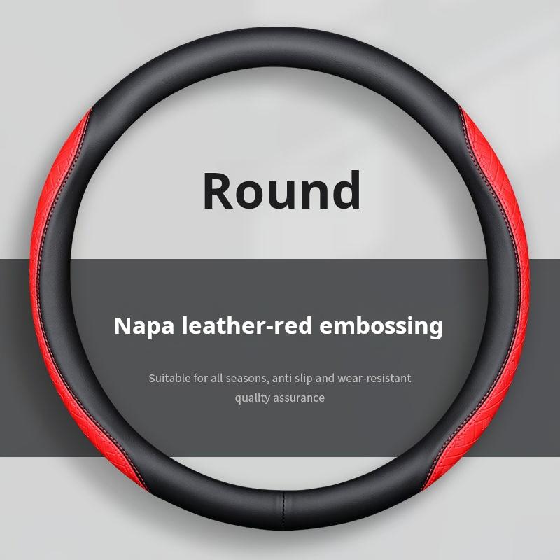 The all-season universal suede and Napa leather steering wheel cover is ultra-thin, breathable, anti-slip, sweat-absorbing and w