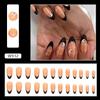 Black Round Tip Decor Almond False Manicure Lightweight and Easy to Stick Fake Nail for Daily and Parties Wearing