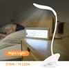 Portable Clip on Desk Lamp LEDs Night Light 2700K 3 Brightness Level Battery USB Rechargeable 360°Flexible Neck Clamp Lamps for Bed Reading Working