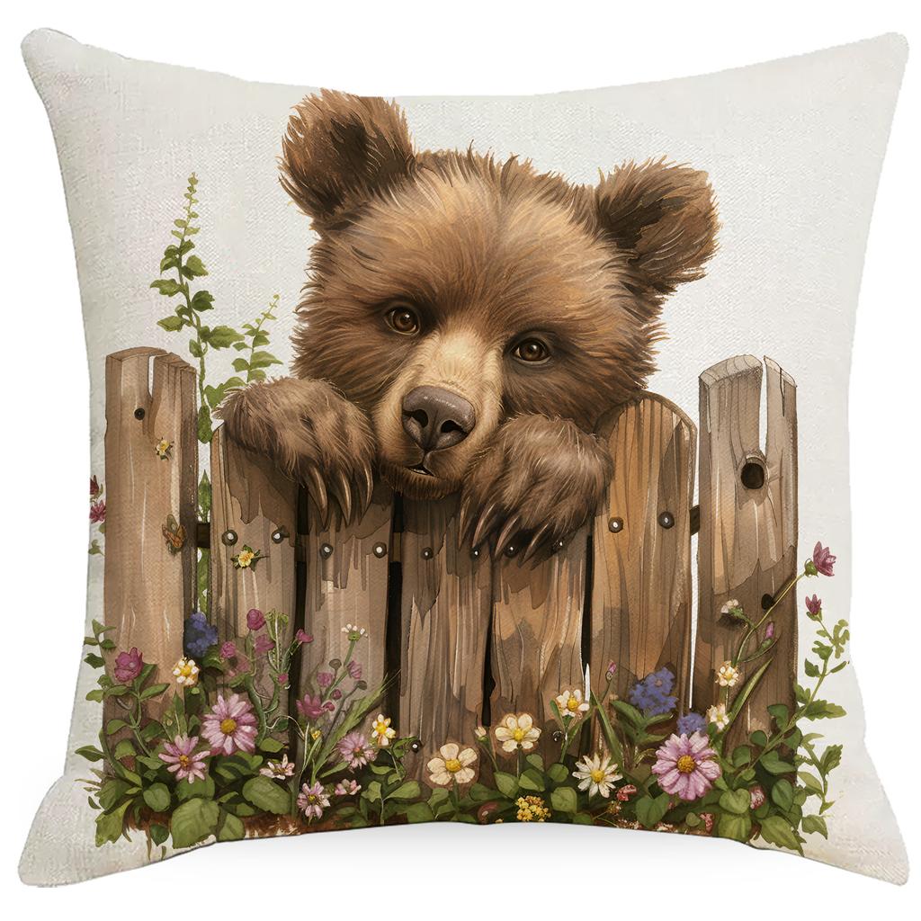 Spring Farm Animal Cow Rabbit Dog Pillowcase Home Decoration Balcony Cushion Decoration Pastoral