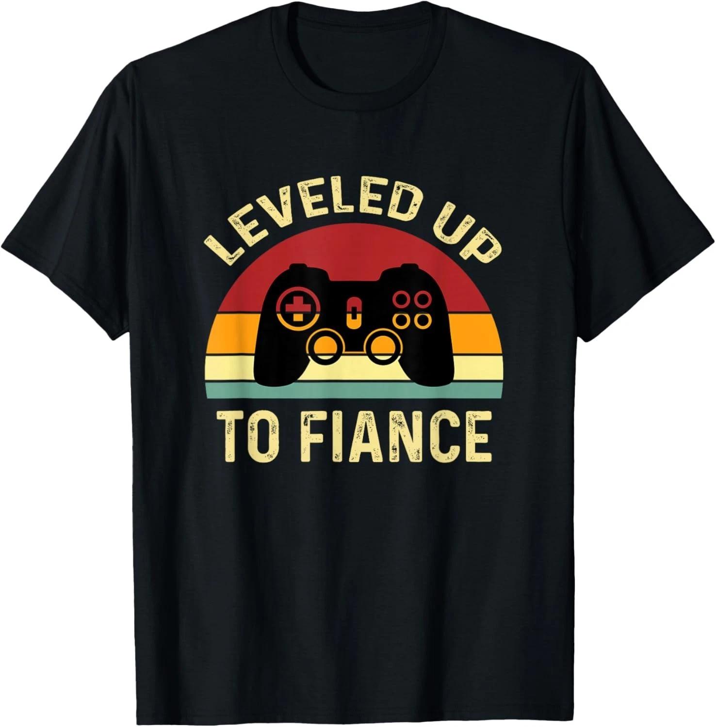 Leveled Up to Fiance Just Engaged Newly Engaged Couple Funny Gift Unisex T-Shirt S