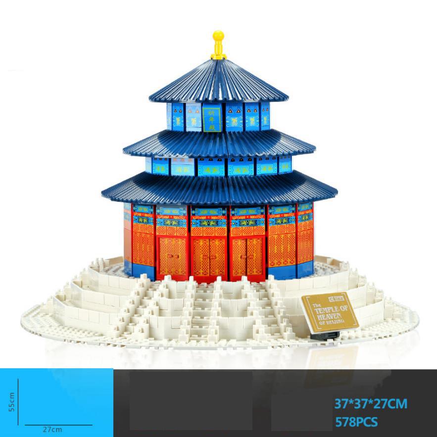 World Famous Historical Architecture Micro Diamond Block China Beijing Temple Of Heaven Mini Building Brick Nanobricks Toy Gift