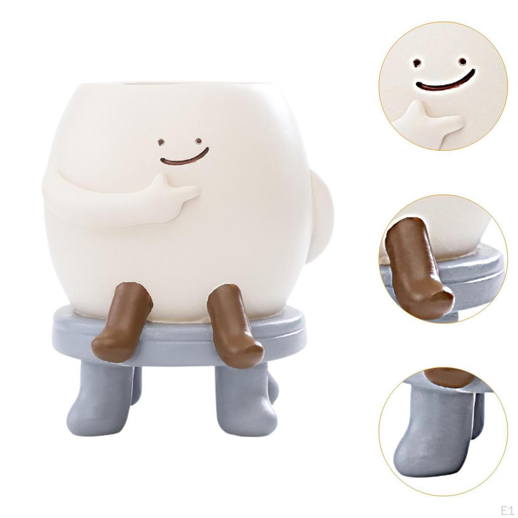 Cartoon Resin Flower Holder Ornament Collectible Pot Decorative Planter for Office Party Entryway