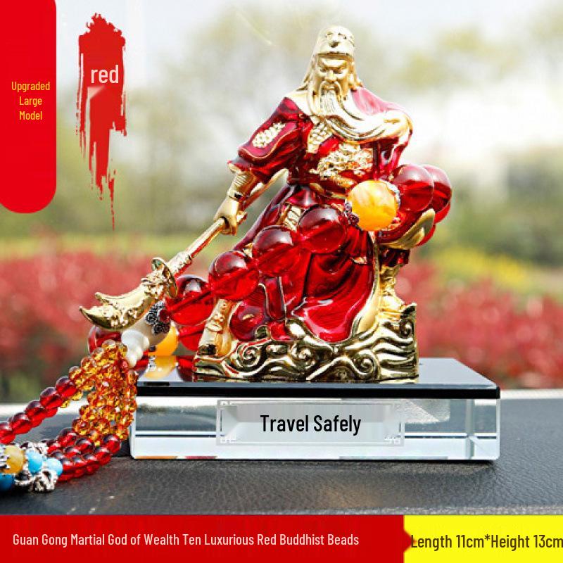 Ozdoba Buddy do wnętrza samochodu - Guan Gong Bóg Bogactwa dla Pokoju i Ochrony