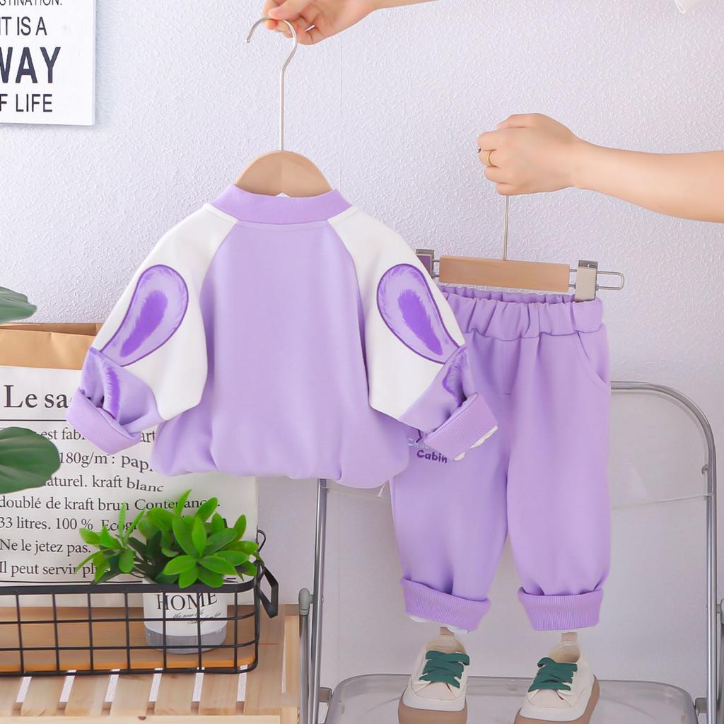 Kids Casual Long-Sleeve Set, Comfortable Daily Wear Outfits