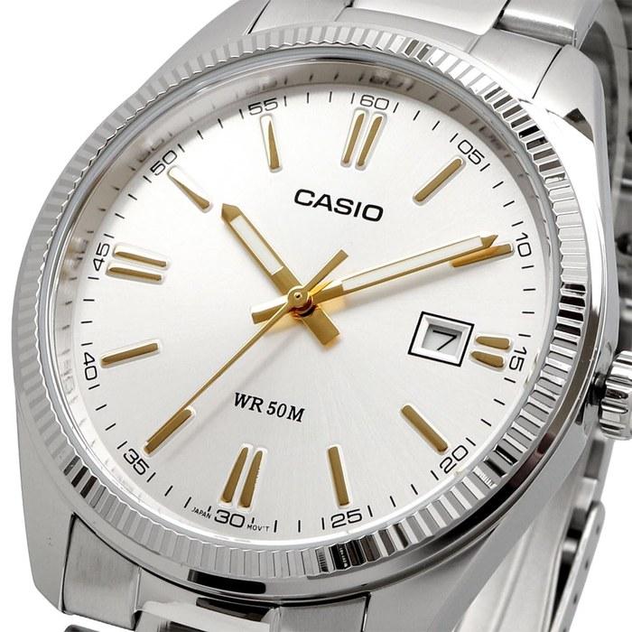 Casio MTP-1302D-7A2V Analog Quartz Men's Watch, Silver Metal Band