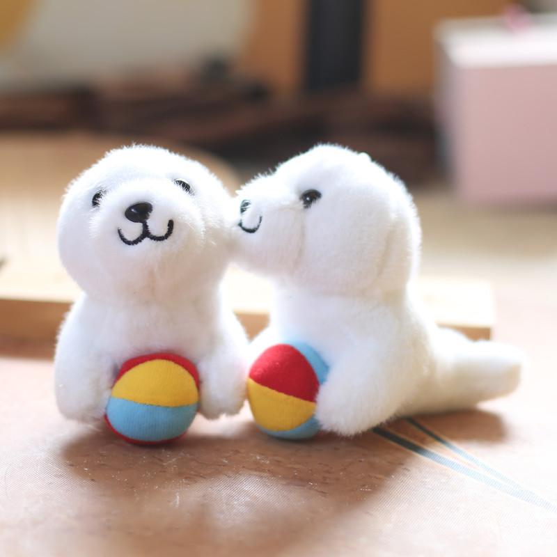 Adorable Seal Plush Toy Soft Stuffed Animal Keychain Cartoon Bag Charm