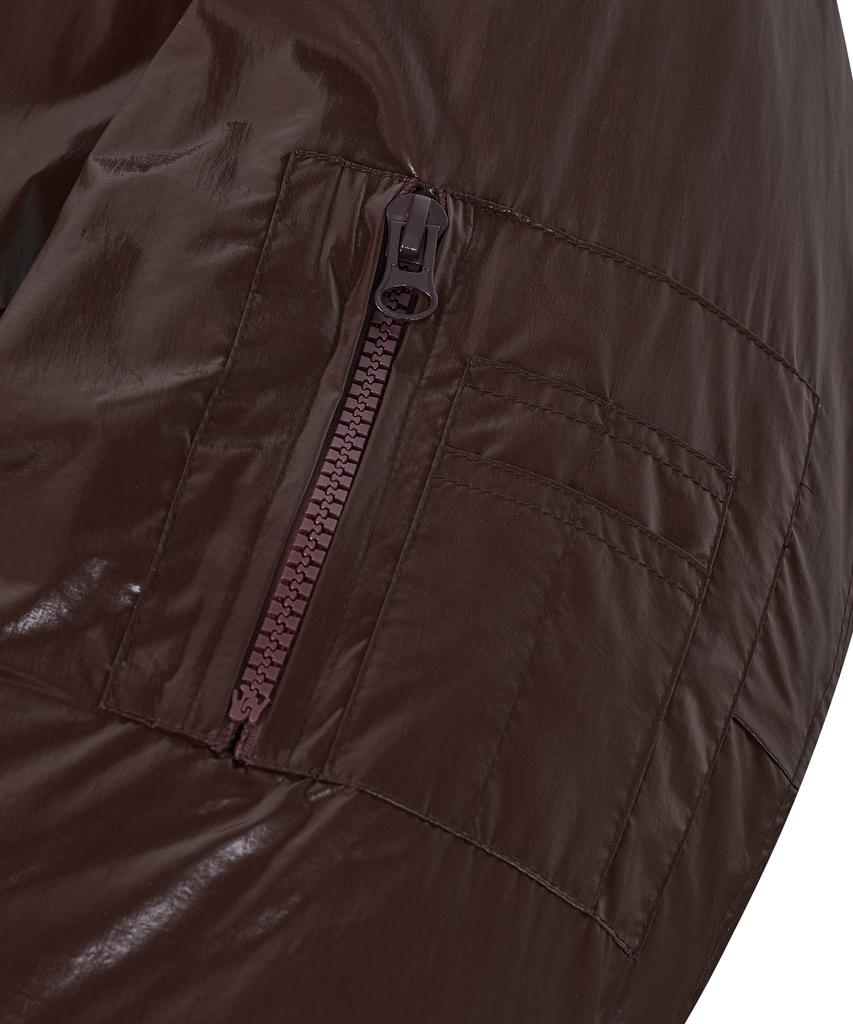 Ironyporno Whiteline 86-Iro342 Essential Balloon Glossy Ma-1 Short Padded Jacket Brown