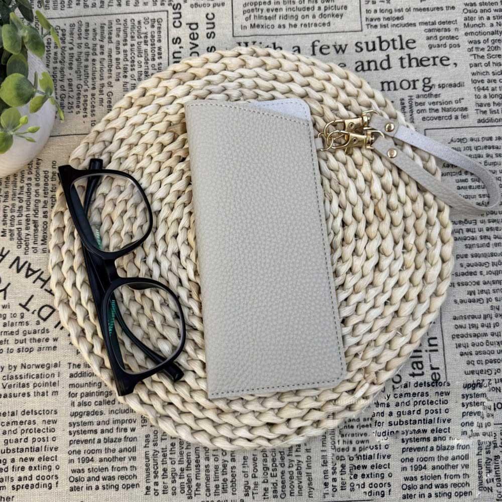 

Сумка для хранения солнцезащитных очков из ПУ кожи, однотонная, подвесная, аксессуары для очков серый