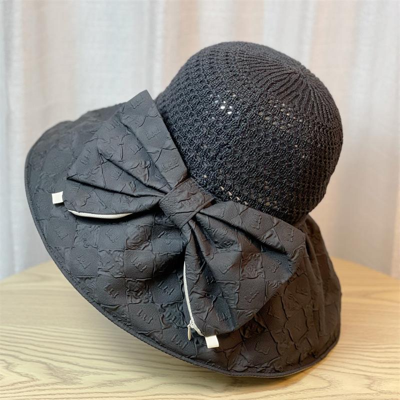 Accommodate Bow Can Sun Block Hat Spring Summer Outdoor Womens Fisherman Hat