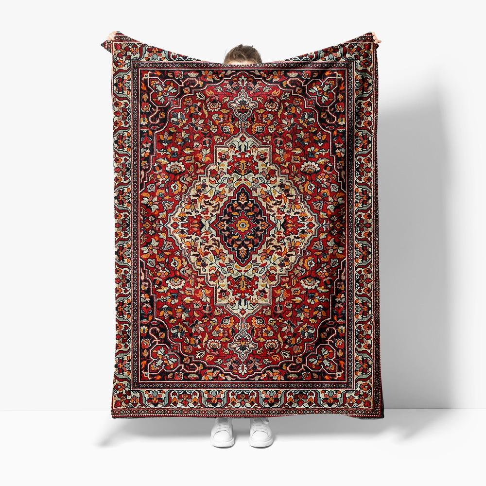 Türkischer Vintage Teppich Kilim Läufer Traditioneller Persischer Stil Rotbraun Geometrisch Handgefertigter Teppich Heimdekoration Size: 75*100cm, Weight: 280 GSM