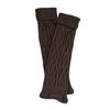 Korean Turn Cuff Leg Warmers for Women Cable Knit Stretchy Footless Socks Students Solid Color Boot Covers Streetwear