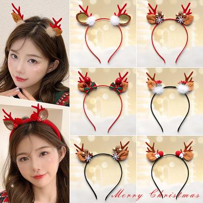 Fashionable Women's Mori-style Headband Accessories, Christmas Red Reindeer Antler Headband, Children's Hair Accessories, Hair Clips, Head Ornaments