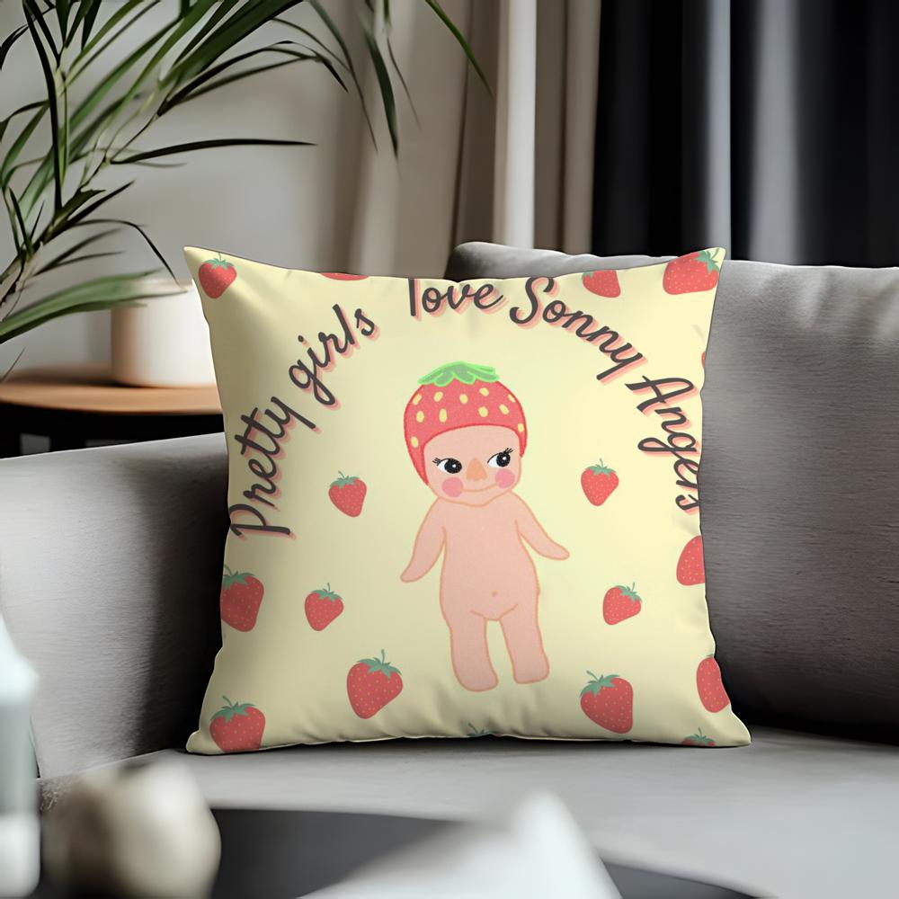 New SSonny Angelable Cushion Cover Antidustmite Pillowcase Invisible Zipper Silky Short Plush Sofa Cushion Cover