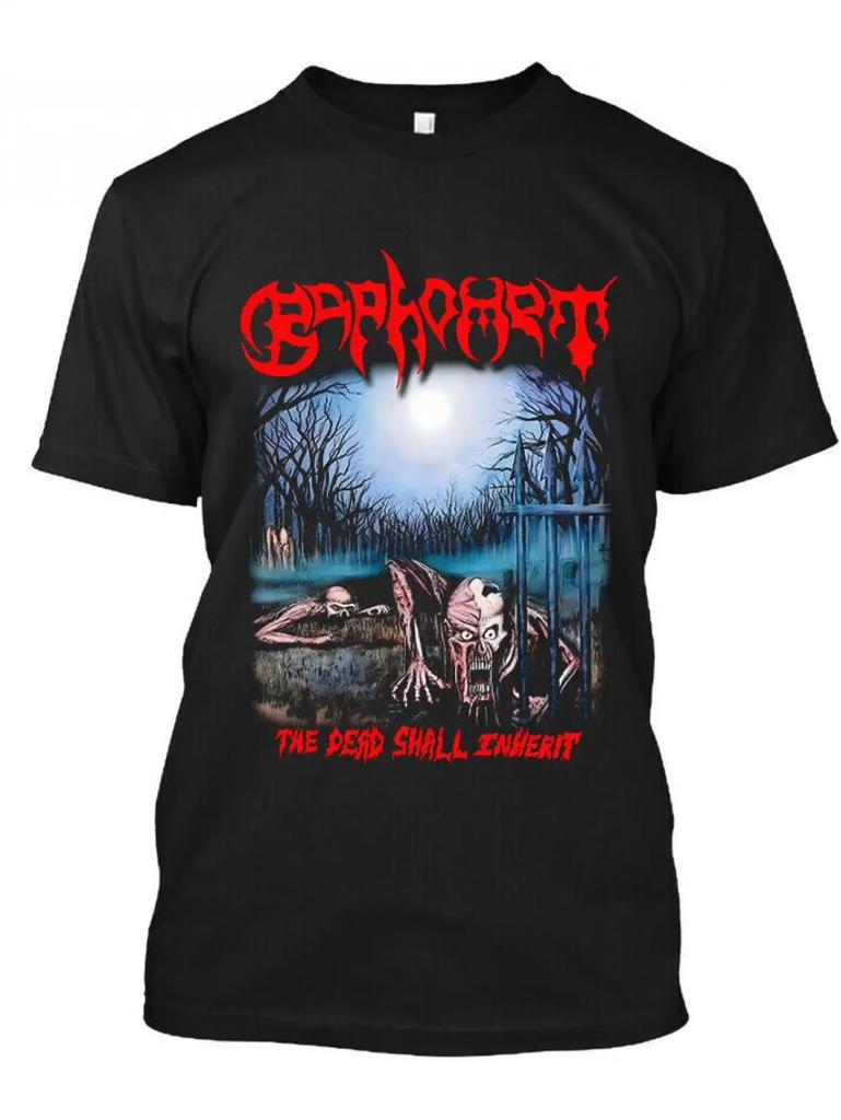 Lässiges Rundhals-T-Shirt mit dem Aufdruck "The Dead Will Inherit" im Gothic-mysteriösen Stil