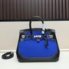 H Family Women's High-End Cowhide Leather Lace Platinum Handbag