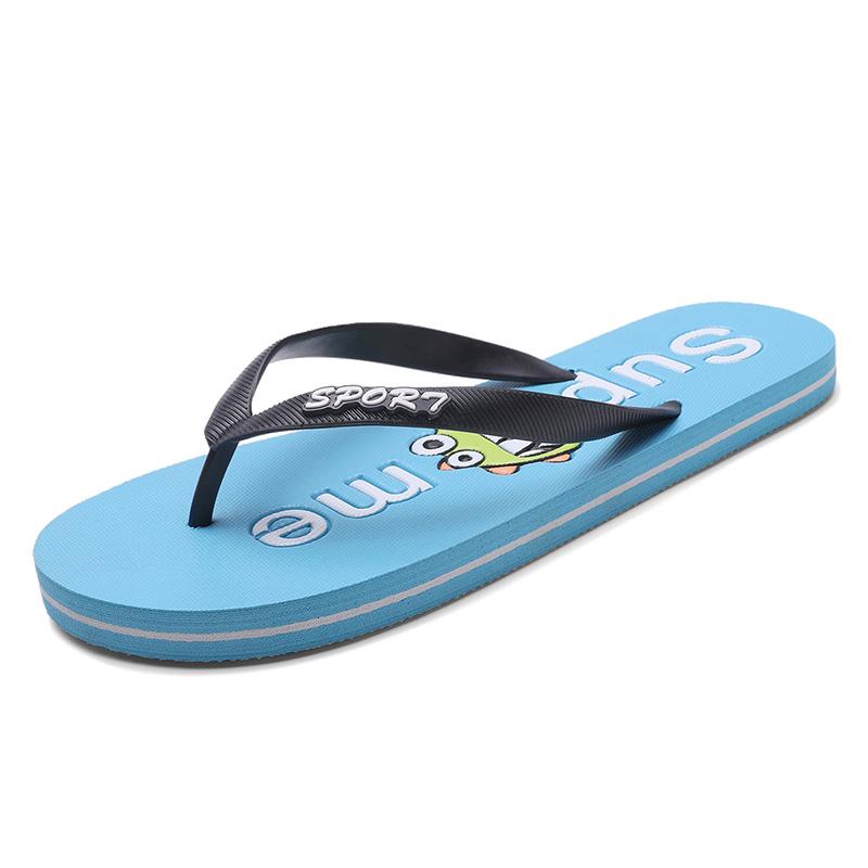 Fashion Cartoon Men Slippers Summer Men Flip Flops Quality Beach Slippers Non-slip Indoor Bathroom Slides Rubber Sole Zapatos Hombre