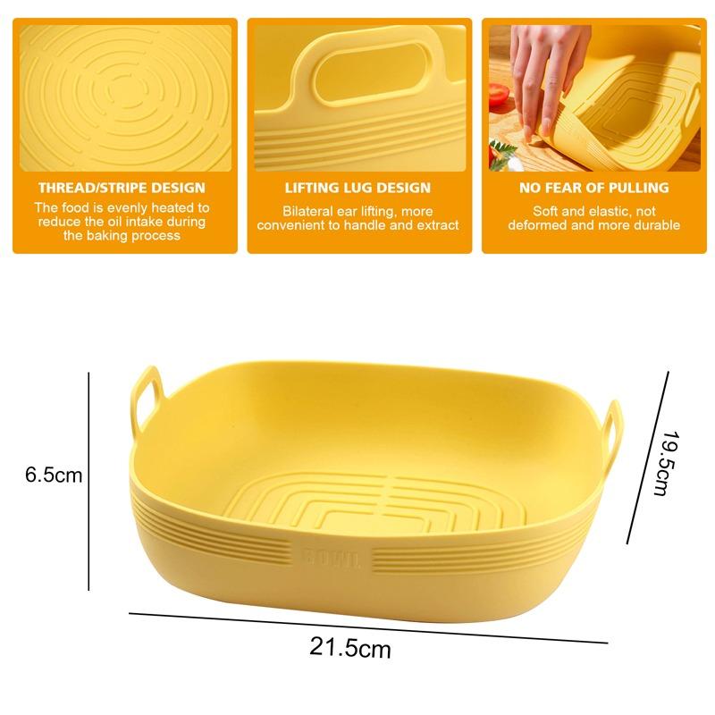 Reusable Air Fryers Oven Baking Tray Air Fryer Silicone Grill Pan Pizza Plate Basket Mat Airfryer Pot Replacemen Liner Accessory
