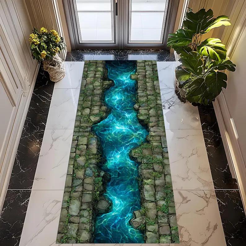 

3D Huge Crack Rug 3D Runner Rug 3D Design Deep Hole Rug Illusion Optical Illusion Rug 3D Design Rug Gamer Rug Gaming Room Rug 40X120CM