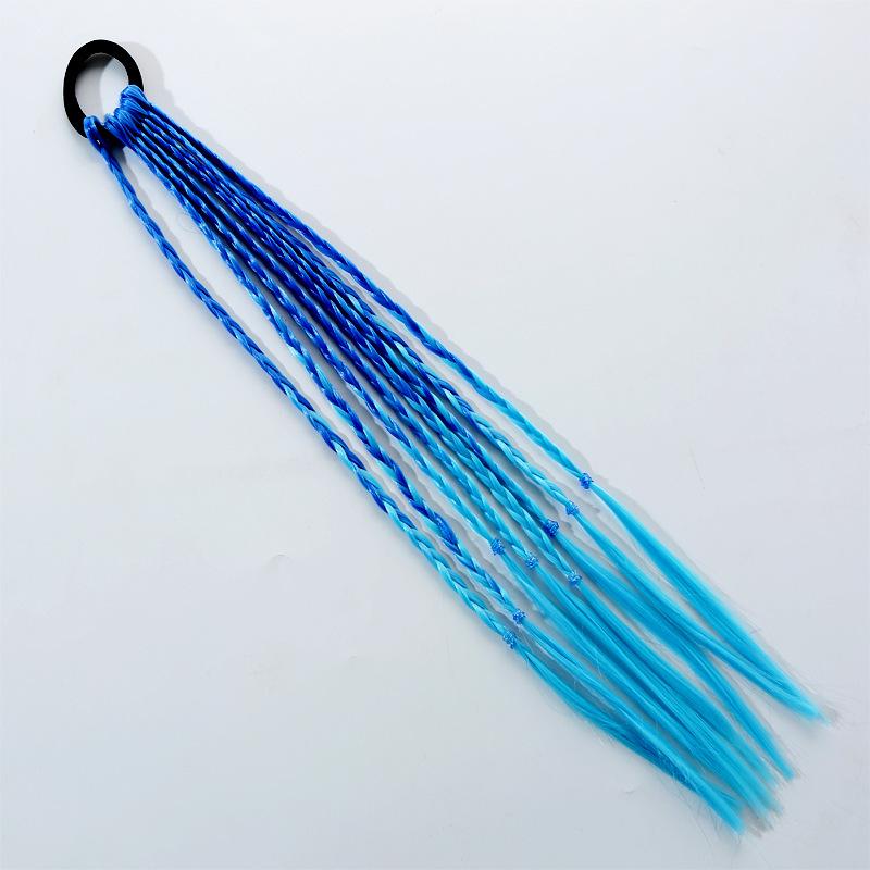 Girls' Colorful Braided Hair Extensions: Ponytails, Wigs, Hair Accessories, and Twisted Rope Ties