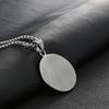 European & American Titanium "Eye of God" Pendant Necklace - Vintage Cro Punk Stainless Steel Round Tag Accessory
