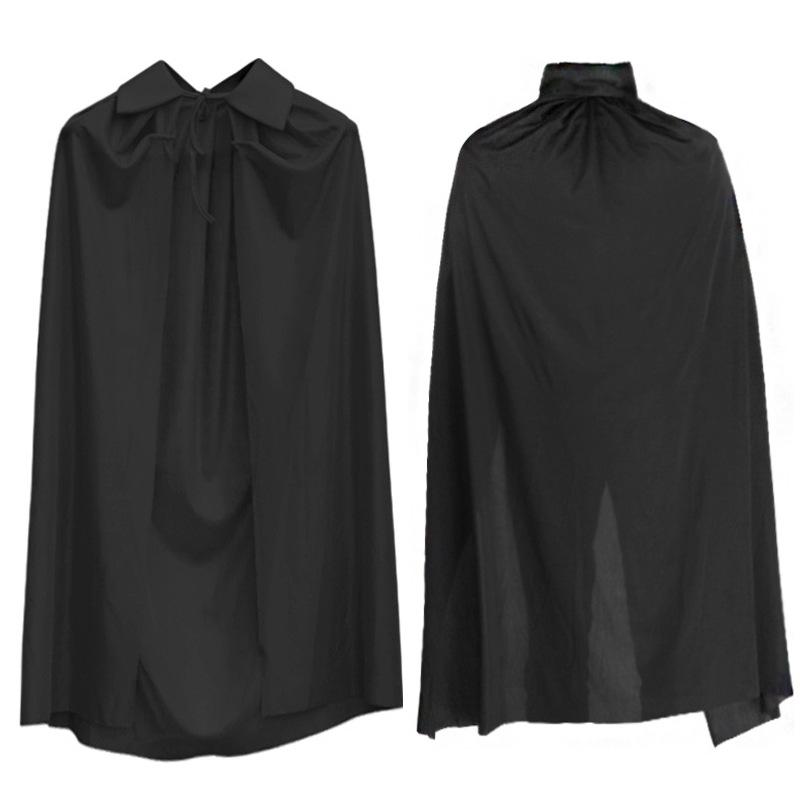 Halloween Grim Reaper Vampire Witch Black Cape - Adult & Child Single Layer Cloak