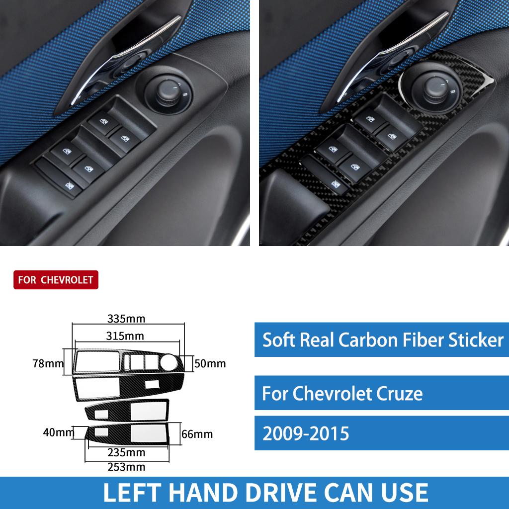 

Для Chevrolet Cruze 2009-2015 Панель управления стеклоподъемниками дверей Тюнинг Накладка Мягкие Наклейки из Настоящего Карбона Аксессуары для Интерьера Автомобиля black